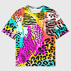Мужская футболка оверсайз LEOPARD TEXTURE