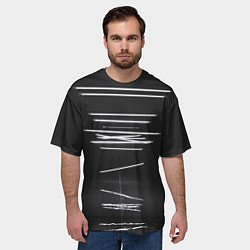 Футболка оверсайз мужская Неоновые фонари во тьме - Белый, цвет: 3D-принт — фото 2