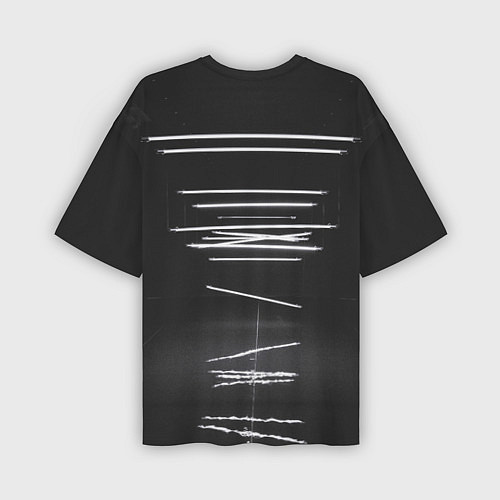 Мужская футболка оверсайз Неоновые фонари во тьме - Белый / 3D-принт – фото 2