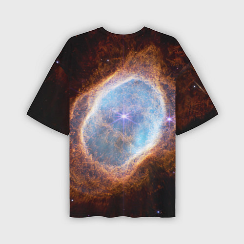 Мужская футболка оверсайз Туманность Южное кольцо наблюдаемое телескопом Уэб / 3D-принт – фото 2