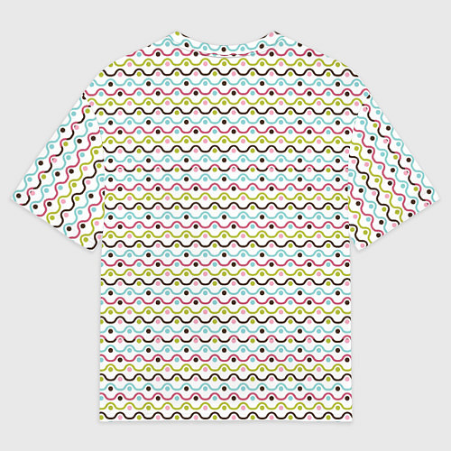 Мужская футболка оверсайз Волнистые линии геометрия / 3D-принт – фото 2