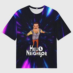 Мужская футболка оверсайз Hello Neighbor Привет сосед Бегущий сосед