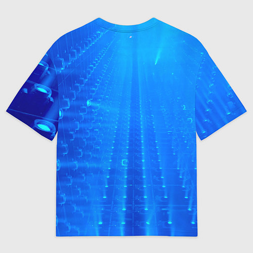 Мужская футболка оверсайз Неоновый фонари и лучи - Синий / 3D-принт – фото 2