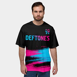 Футболка оверсайз мужская Deftones Neon Gradient, цвет: 3D-принт — фото 2