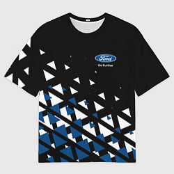 Футболка оверсайз мужская Ford треугольники, цвет: 3D-принт