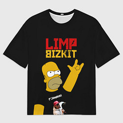 Футболка оверсайз мужская Limp Bizkit Симпсоны, цвет: 3D-принт
