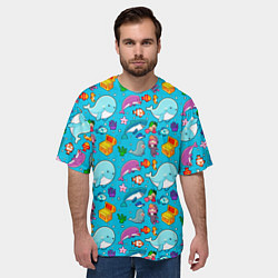 Футболка оверсайз мужская SEA DIVING, цвет: 3D-принт — фото 2