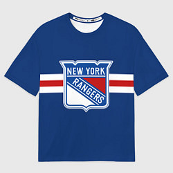 Футболка оверсайз мужская Нью-Йорк Рейнджерс форма, цвет: 3D-принт