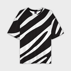 Мужская футболка оверсайз Анималистичный рисунок зебра