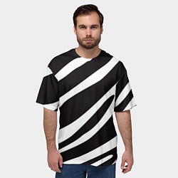 Футболка оверсайз мужская Анималистичный рисунок зебра, цвет: 3D-принт — фото 2