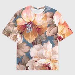 Мужская футболка оверсайз Рисунок цветов