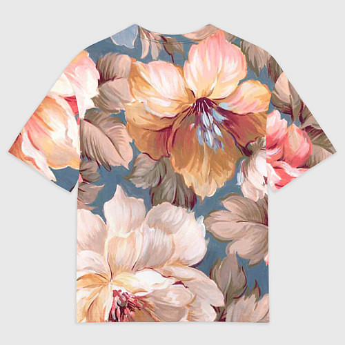 Мужская футболка оверсайз Рисунок цветов / 3D-принт – фото 2