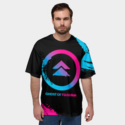Футболка оверсайз мужская Ghost of Tsushima Neon Gradient, цвет: 3D-принт — фото 2