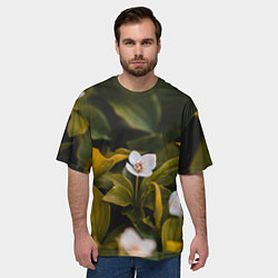 Футболка оверсайз мужская Цветы колокольчик - весна, цвет: 3D-принт — фото 2