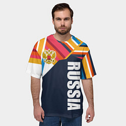 Футболка оверсайз мужская RUSSIA - RETRO COLORS, цвет: 3D-принт — фото 2