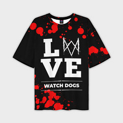 Мужская футболка оверсайз Watch Dogs Love Классика