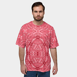 Футболка оверсайз мужская Red ornament Arabic, цвет: 3D-принт — фото 2