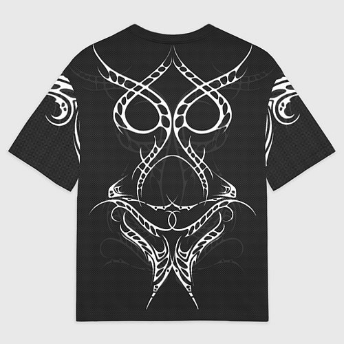 Мужская футболка оверсайз Титуировки на карбоне / 3D-принт – фото 2