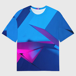 Мужская футболка оверсайз Абстрактные геометрические фигуры - Синий