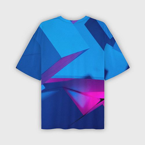 Мужская футболка оверсайз Абстрактные геометрические фигуры - Синий / 3D-принт – фото 2
