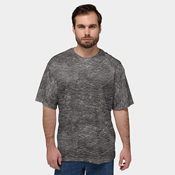 Футболка оверсайз мужская Серая кожа, цвет: 3D-принт — фото 2