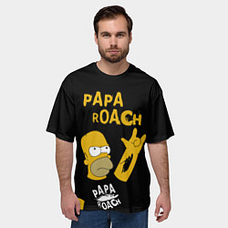 Футболка оверсайз мужская Papa Roach, Гомер Симпсон, цвет: 3D-принт — фото 2