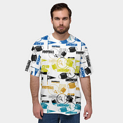 Футболка оверсайз мужская American football sports pattern, цвет: 3D-принт — фото 2