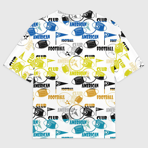 Мужская футболка оверсайз American football sports pattern / 3D-принт – фото 2