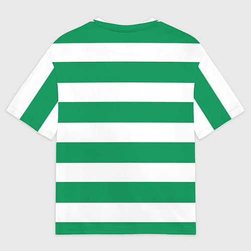 Мужская футболка оверсайз ФК Ахмат на фоне бело зеленой формы / 3D-принт – фото 2