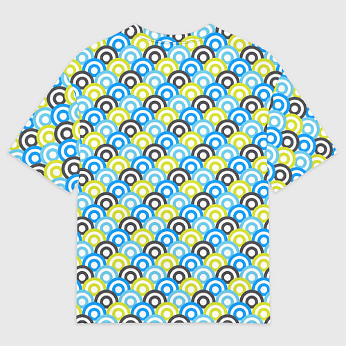 Мужская футболка оверсайз Кружочки разноцветные / 3D-принт – фото 2