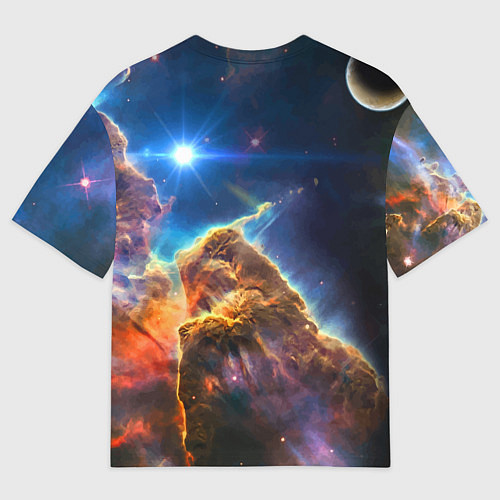 Мужская футболка оверсайз Бесконечное космическое пространство / 3D-принт – фото 2