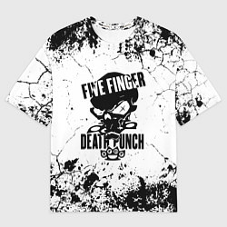 Футболка оверсайз мужская Five Finger Death Punch - мелкие трещины, цвет: 3D-принт