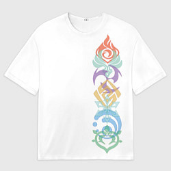 Футболка оверсайз мужская Узор Genshin Elements, цвет: 3D-принт