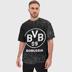Футболка оверсайз мужская Borussia с потертостями на темном фоне, цвет: 3D-принт — фото 2
