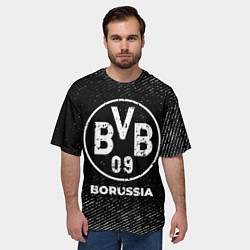 Футболка оверсайз мужская Borussia с потертостями на темном фоне, цвет: 3D-принт — фото 2
