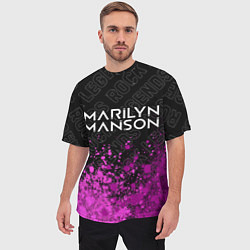 Футболка оверсайз мужская Marilyn Manson Rock Legends, цвет: 3D-принт — фото 2