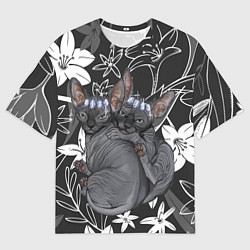 Футболка оверсайз мужская Милые сфинксы, цвет: 3D-принт