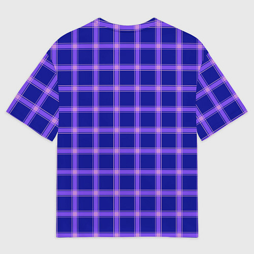 Мужская футболка оверсайз Фиолетовый клетчатый узор / 3D-принт – фото 2