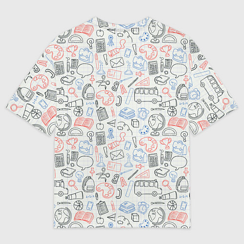 Мужская футболка оверсайз Школьные будни / 3D-принт – фото 2