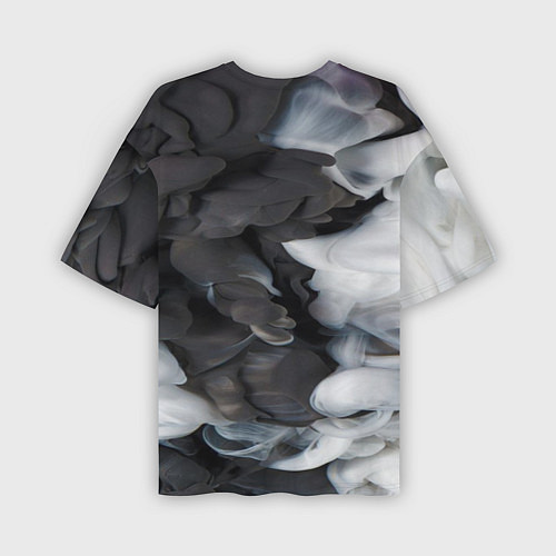 Мужская футболка оверсайз Абстрактная черно-белая краска / 3D-принт – фото 2