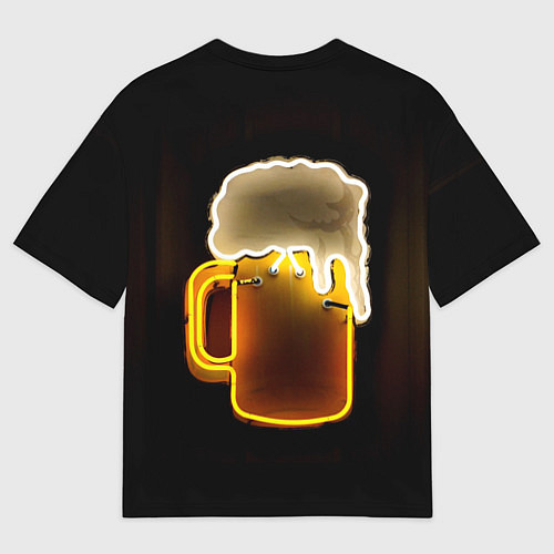 Мужская футболка оверсайз Неоновое пиво - Жёлтый / 3D-принт – фото 2