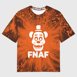 Футболка оверсайз мужская Five Nights At Freddys - вспышка молнии, цвет: 3D-принт
