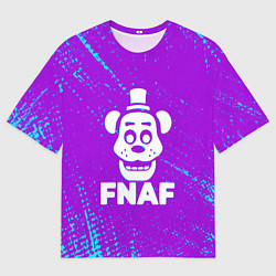 Мужская футболка оверсайз Пять ночей с фредди - неон