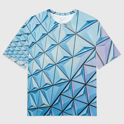 Футболка оверсайз мужская Абстрактная киберпанк броня - Голубой, цвет: 3D-принт