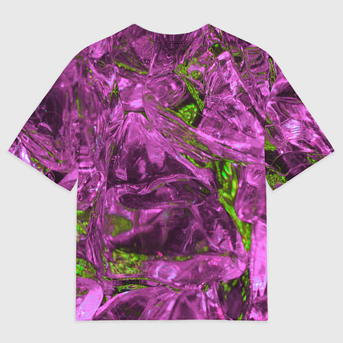 Мужская футболка оверсайз Неоновые куски льда - Розовый / 3D-принт – фото 2