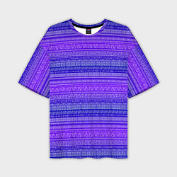Мужская футболка оверсайз Узор в стиле бохо на фиолетовом фоне