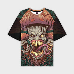 Мужская футболка оверсайз Злые грибы монстры