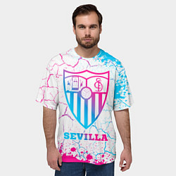 Футболка оверсайз мужская Sevilla FC Neon Gradient, цвет: 3D-принт — фото 2