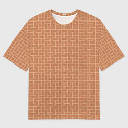 Мужская футболка оверсайз Кофейные плитки