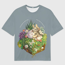 Мужская футболка оверсайз Наначи и Митти из аниме Made in Abyss